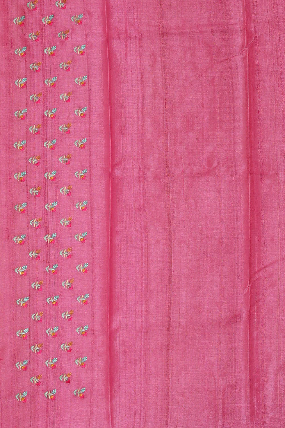 Image of Tussar Silk Pink Embroidered Saree